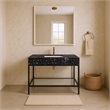 Meridian Furniture Marmo Black Engineered Stone Bathroom Vanity