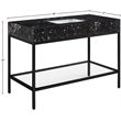 Meridian Furniture Marmo Black Engineered Stone Bathroom Vanity