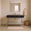 Meridian Furniture Marmo Black Engineered Stone Bathroom Vanity