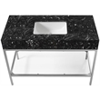 Meridian Furniture Marmo Black Engineered Stone Bathroom Vanity