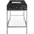 Meridian Furniture Marmo Black Engineered Stone Bathroom Vanity