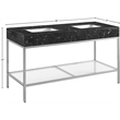 Meridian Furniture Marmo Black Engineered Stone Bathroom Vanity