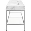 Meridian Furniture Marmo White Engineered Stone Bathroom Vanity