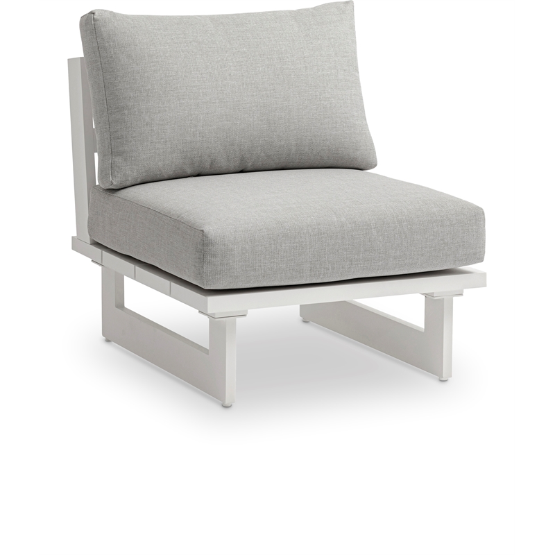 Meridian Furniture Maldives Grey Water Resisting Outdoor Patio Armless Chair