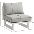 Meridian Furniture Maldives Grey Water Resisting Outdoor Patio Armless Chair