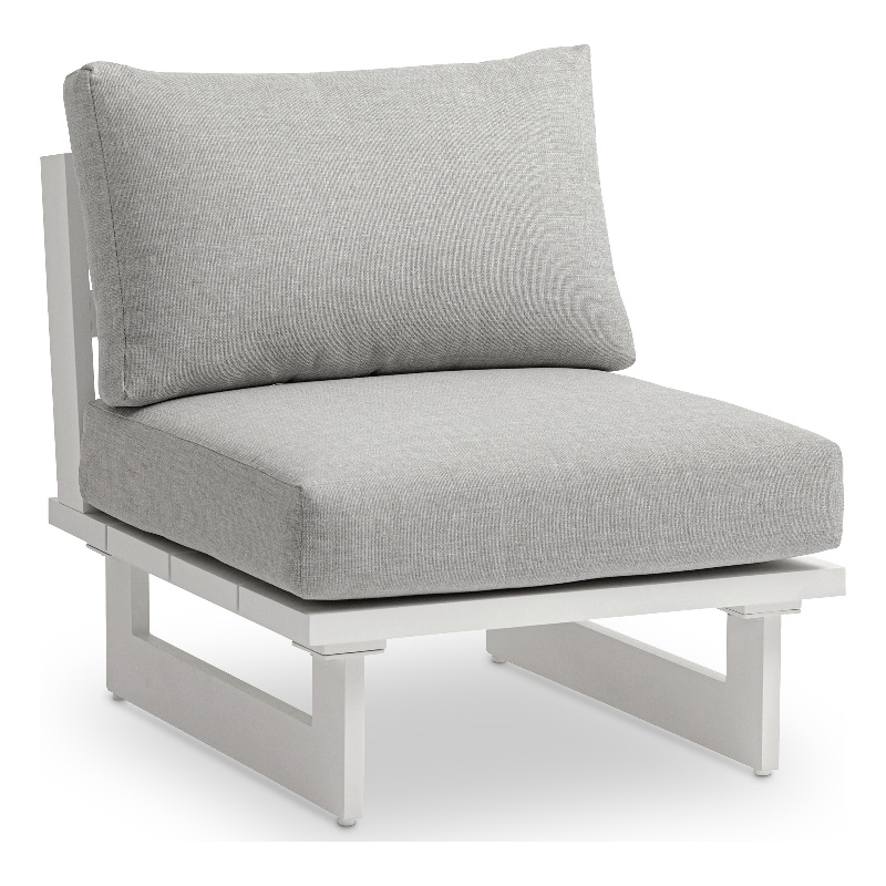 Meridian Furniture Maldives Grey Water Resisting Outdoor Patio Armless Chair