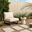 Meridian Furniture Maldives Cream Water Resisting Outdoor Patio Armless Chair
