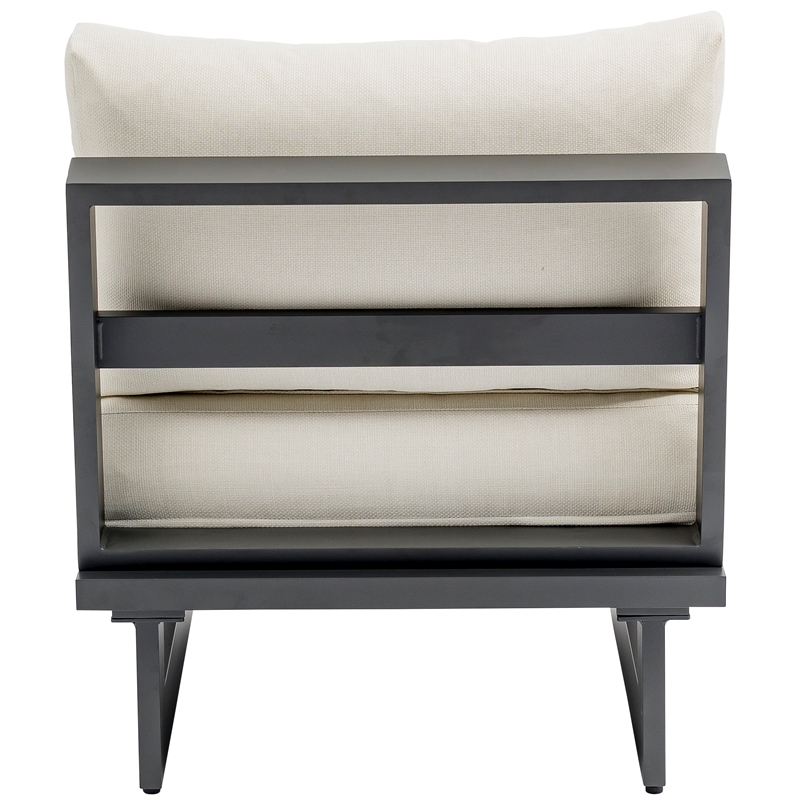 Meridian Furniture Maldives Cream Water Resisting Outdoor Patio Armless Chair