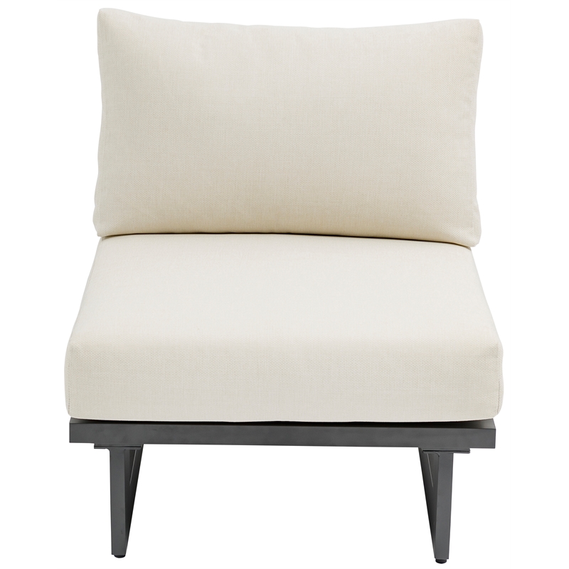 Meridian Furniture Maldives Cream Water Resisting Outdoor Patio Armless Chair