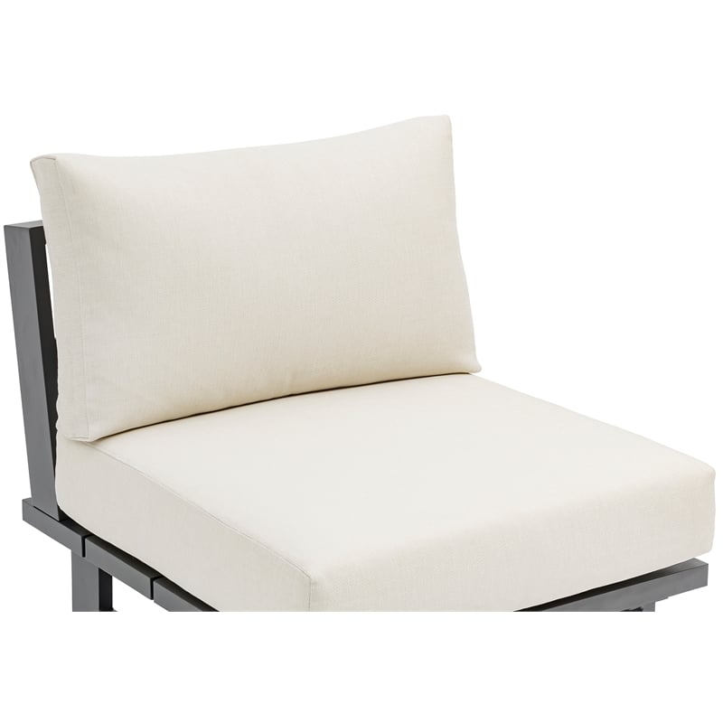 Meridian Furniture Maldives Cream Water Resisting Outdoor Patio Armless Chair