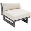 Meridian Furniture Maldives Cream Water Resisting Outdoor Patio Armless Chair