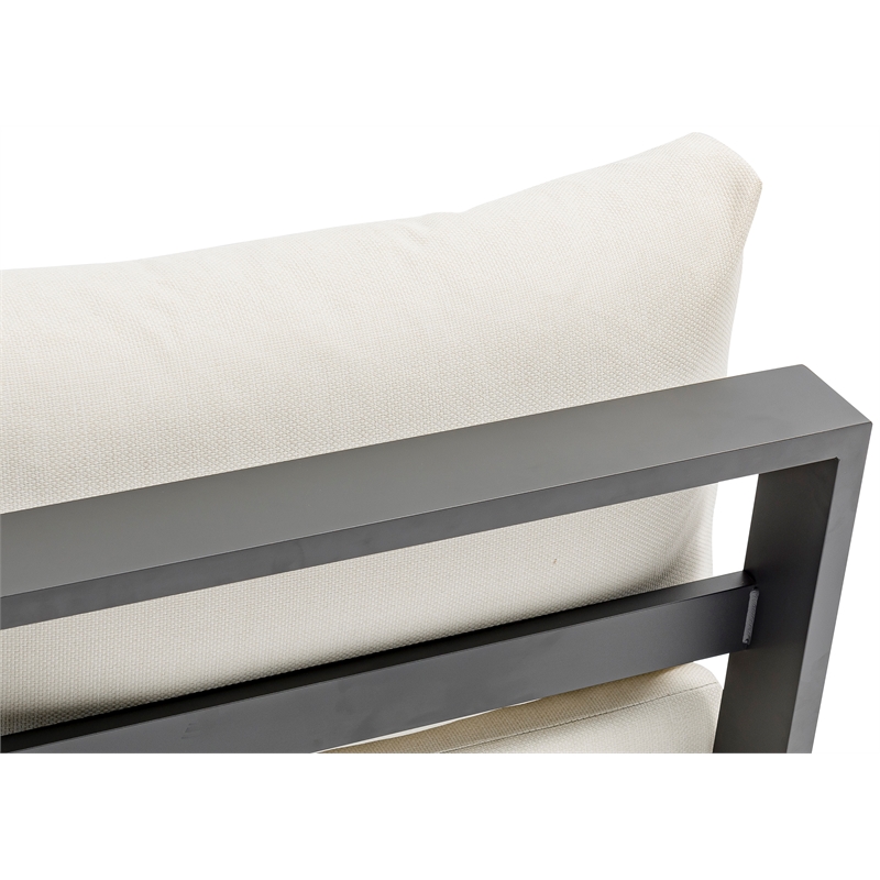 Meridian Furniture Maldives Cream Water Resisting Outdoor Patio Armless Chair