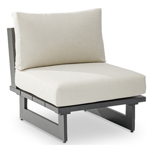 Meridian Furniture Maldives Cream Water Resisting Outdoor Patio Armless Chair