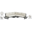 Meridian Furniture Maldives Cream Water Resisting Outdoor Patio Sectional