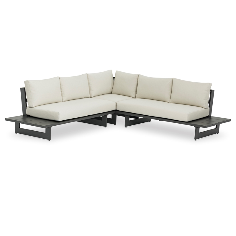 Meridian Furniture Maldives Cream Water Resisting Outdoor Patio Sectional