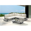 Meridian Furniture Maldives Cream Water Resisting Outdoor Patio Sectional