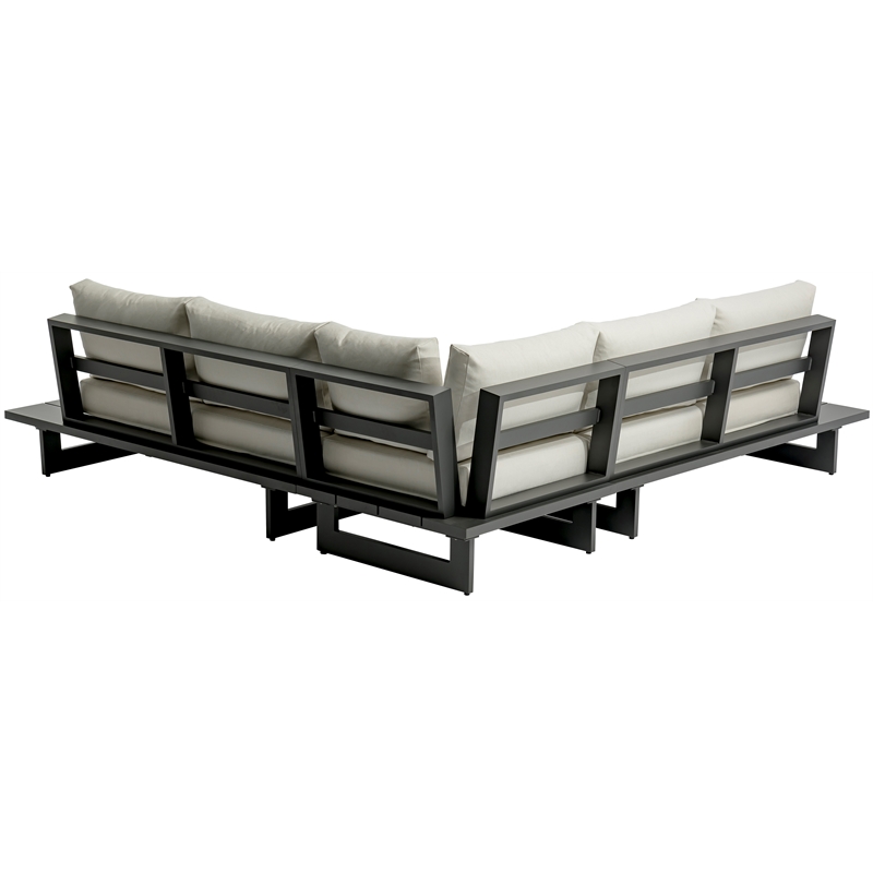 Meridian Furniture Maldives Cream Water Resisting Outdoor Patio Sectional