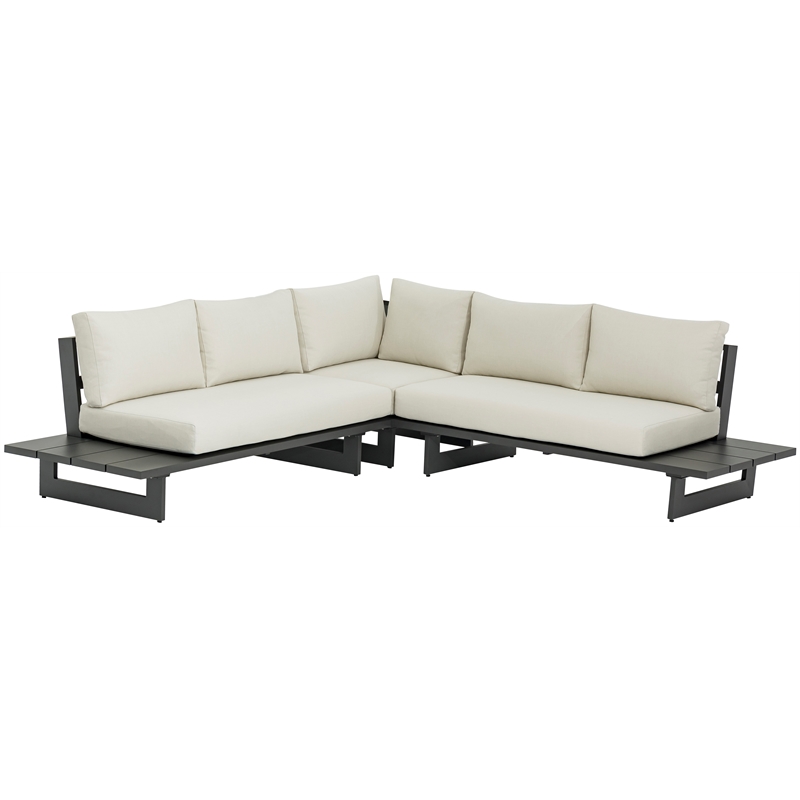 Meridian Furniture Maldives Cream Water Resisting Outdoor Patio Sectional