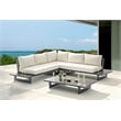 Meridian Furniture Maldives Cream Water Resisting Outdoor Patio Sectional