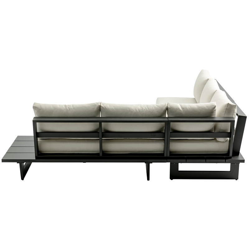 Meridian Furniture Maldives Cream Water Resisting Outdoor Patio Sectional