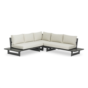 Meridian Furniture Maldives Cream Water Resisting Outdoor Patio Sectional