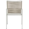Meridian Furniture Maldives Cream Rope Fabric Outdoor Patio Dining Side Chair