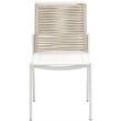 Meridian Furniture Maldives Cream Rope Fabric Outdoor Patio Dining Side Chair