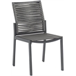 Meridian Furniture Maldives Grey Rope Fabric Outdoor Patio Dining Side Chair