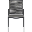 Meridian Furniture Maldives Grey Rope Fabric Outdoor Patio Dining Side Chair
