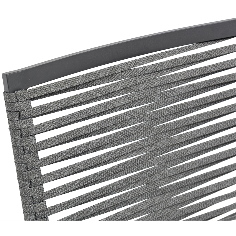 Meridian Furniture Maldives Grey Rope Fabric Outdoor Patio Dining Side Chair