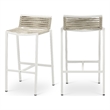 Meridian Furniture Maldives Cream Rope Fabric Outdoor Patio Barstool