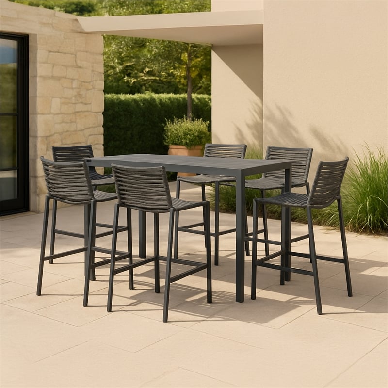 Meridian Furniture Maldives Outdoor Patio Rectangle Bar Table