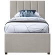 Meridian Furniture Harper Beige Linen Textured Fabric Twin Trundle Bed