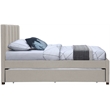 Meridian Furniture Harper Beige Linen Textured Fabric Twin Trundle Bed