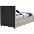 Meridian Furniture Harper Beige Linen Textured Fabric Twin Trundle Bed