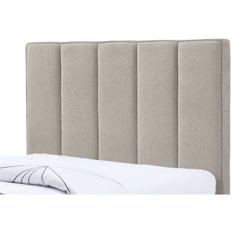 Meridian Furniture Harper Beige Linen Textured Fabric Twin Trundle Bed
