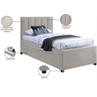 Meridian Furniture Harper Beige Linen Textured Fabric Twin Trundle Bed