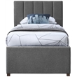 Meridian Furniture Harper Grey Linen Textured Fabric Twin Trundle Bed