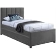 Meridian Furniture Harper Grey Linen Textured Fabric Twin Trundle Bed