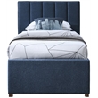 Meridian Furniture Harper Navy Linen Textured Fabric Twin Trundle Bed