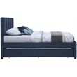 Meridian Furniture Harper Navy Linen Textured Fabric Twin Trundle Bed