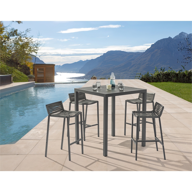 Meridian Furniture Maldives Outdoor Patio Square Bar Table