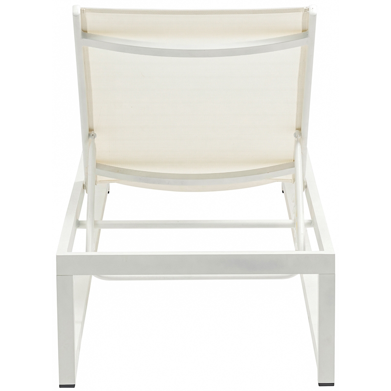 Meridian Furniture Maldives Cream Water Resisting Patio Adjustable Chaise