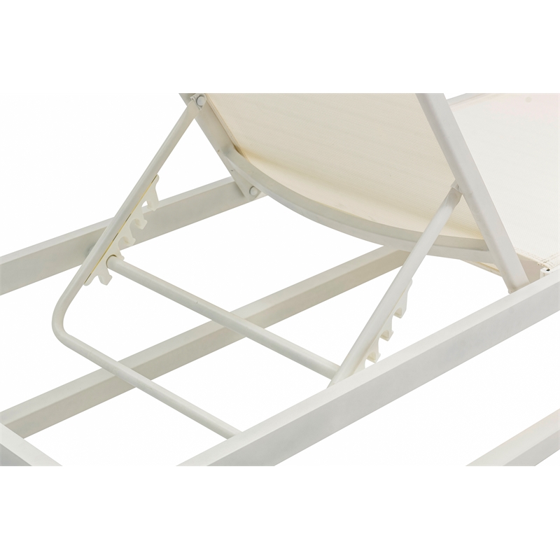 Meridian Furniture Maldives Cream Water Resisting Patio Adjustable Chaise