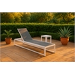 Meridian Furniture Maldives Cream Water Resisting Patio Adjustable Chaise