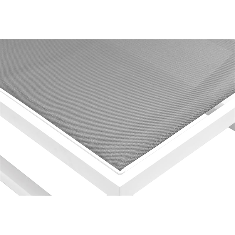 Meridian Furniture Maldives Cream Water Resisting Patio Adjustable Chaise