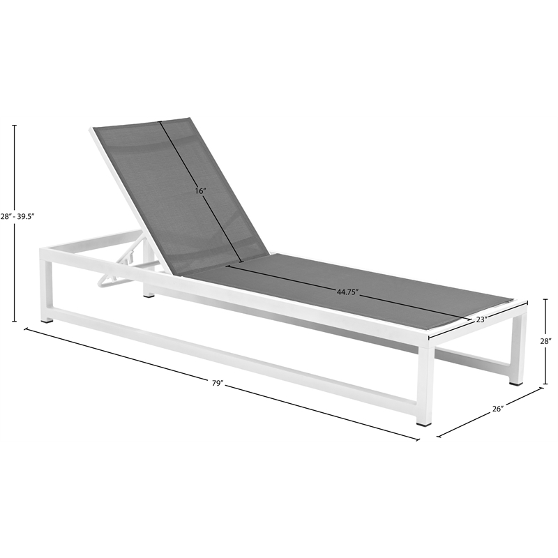 Meridian Furniture Maldives Cream Water Resisting Patio Adjustable Chaise