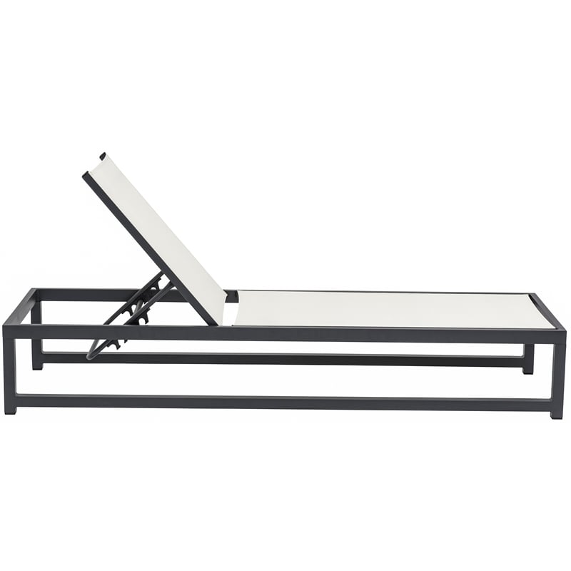 Meridian Furniture Maldives Cream Water Resisting Patio Adjustable Chaise
