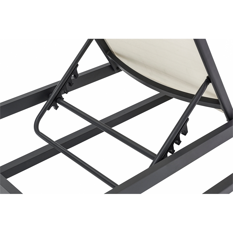Meridian Furniture Maldives Cream Water Resisting Patio Adjustable Chaise