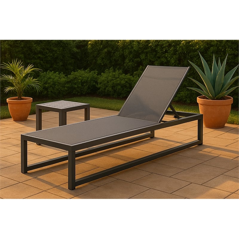 Meridian Furniture Maldives Cream Water Resisting Patio Adjustable Chaise